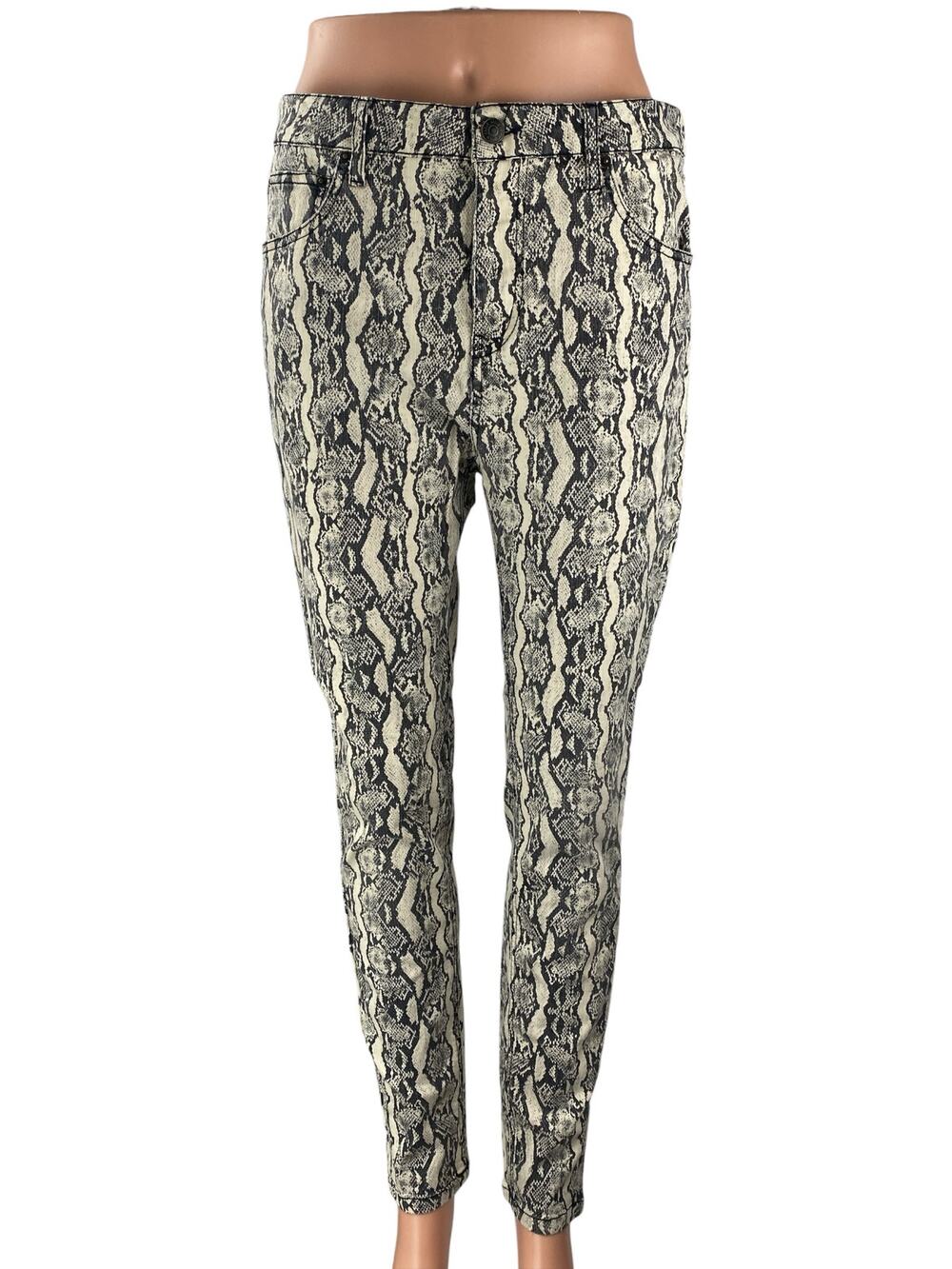 Wild Fable Women's Gray Snakeskin High Rise Skinny Jeggings Trousers Pants Sz 12